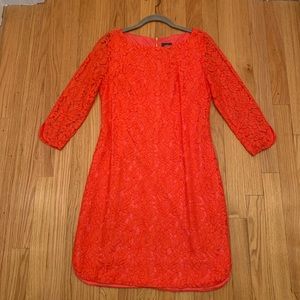 Vince Camuto Orange Coral lace long sleeve dress, size 6